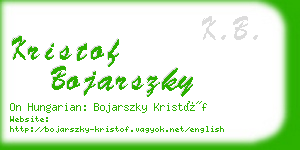 kristof bojarszky business card